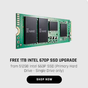 FREE 1TB Intel 670P SSD Upgrade from 512GB Intel 660P SSD (Primary Hard Drive - Single Drive only)