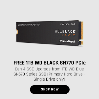 FREE 1TB WD Black SN770 PCIe Gen 4 SSD Upgrade from 1TB WD Blue SN570 Series SSD (Primary Hard Drive - Single Drive only)