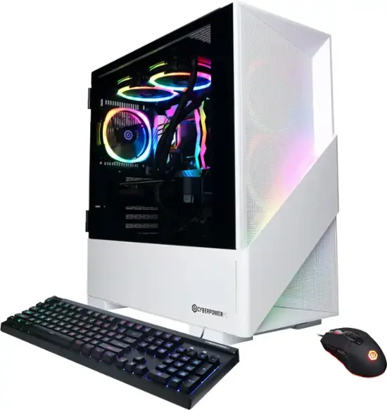 white CyberPowerPC Gaming PC - Gamer Supreme Liquid Cooled
