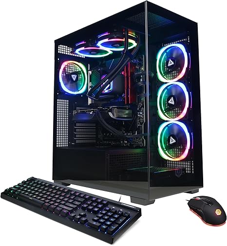 Tall black gaming with glass on all sides. Part of the best gaming pcs around $2000