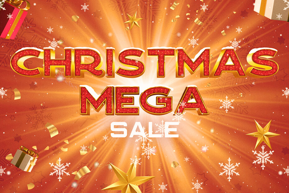 Banner that says: Christmas Mega Sale