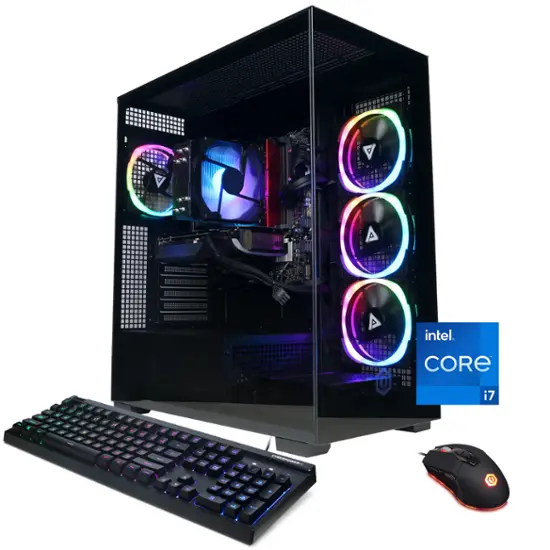 black gaming pc with glass panels - best gaming pcs under $1500