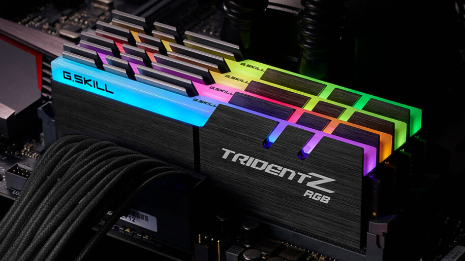 a close up of high speed RGB RAM sticks