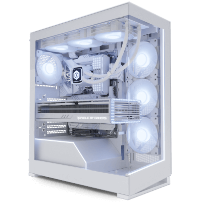 All white gaming pc. Part of the best gaming pcs around $2000