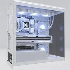 new cyberpowerpc products 2025 - all white pc case