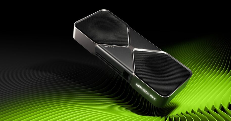 Image of the new Founder Edition NVIDIA GeForce RTX 5090 graphics card.