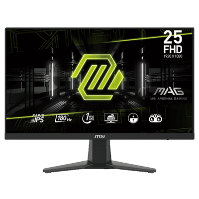 24.5" MSI MAG 256F 1920x1080 (FHD) Rapid IPS 1ms, 180Hz  Adaptive-Sync Gaming Monitor